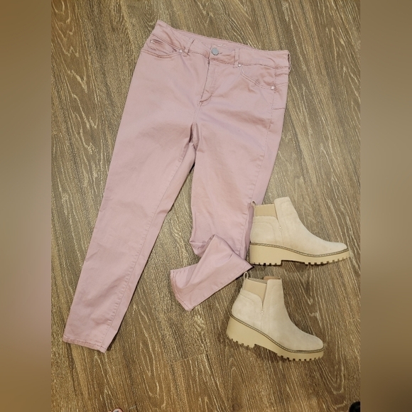Seven Jeans High Rise Skinny Booty Shaper Mauve Jeans size 14 - Picture 2 of 10